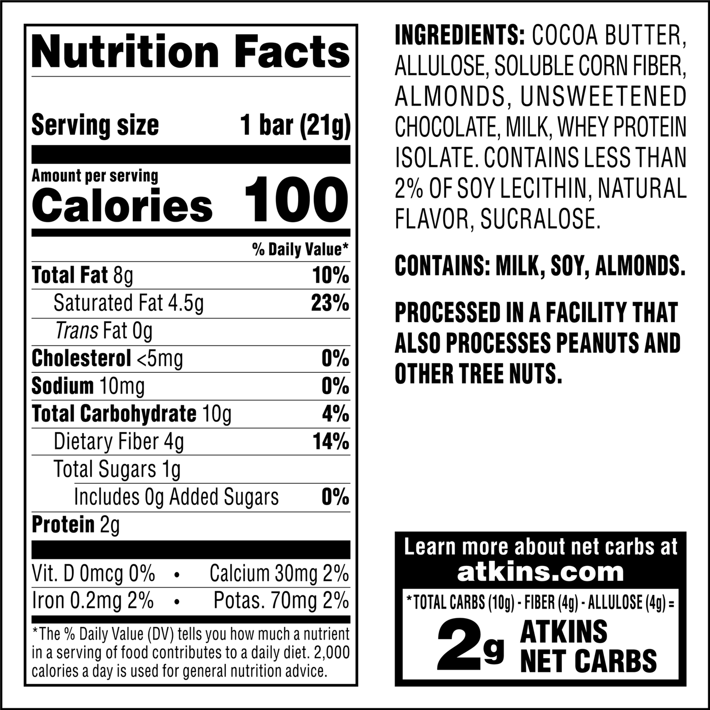 Endulge Almond Craze Bar - Nutrition Facts and Ingredients