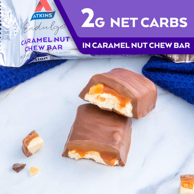 2G Net Carbs in Endulge Caramel Nut Chew Bar