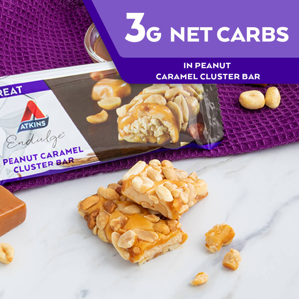 3G Net Carbs in Endulge Peanut Caramel Cluster Bar