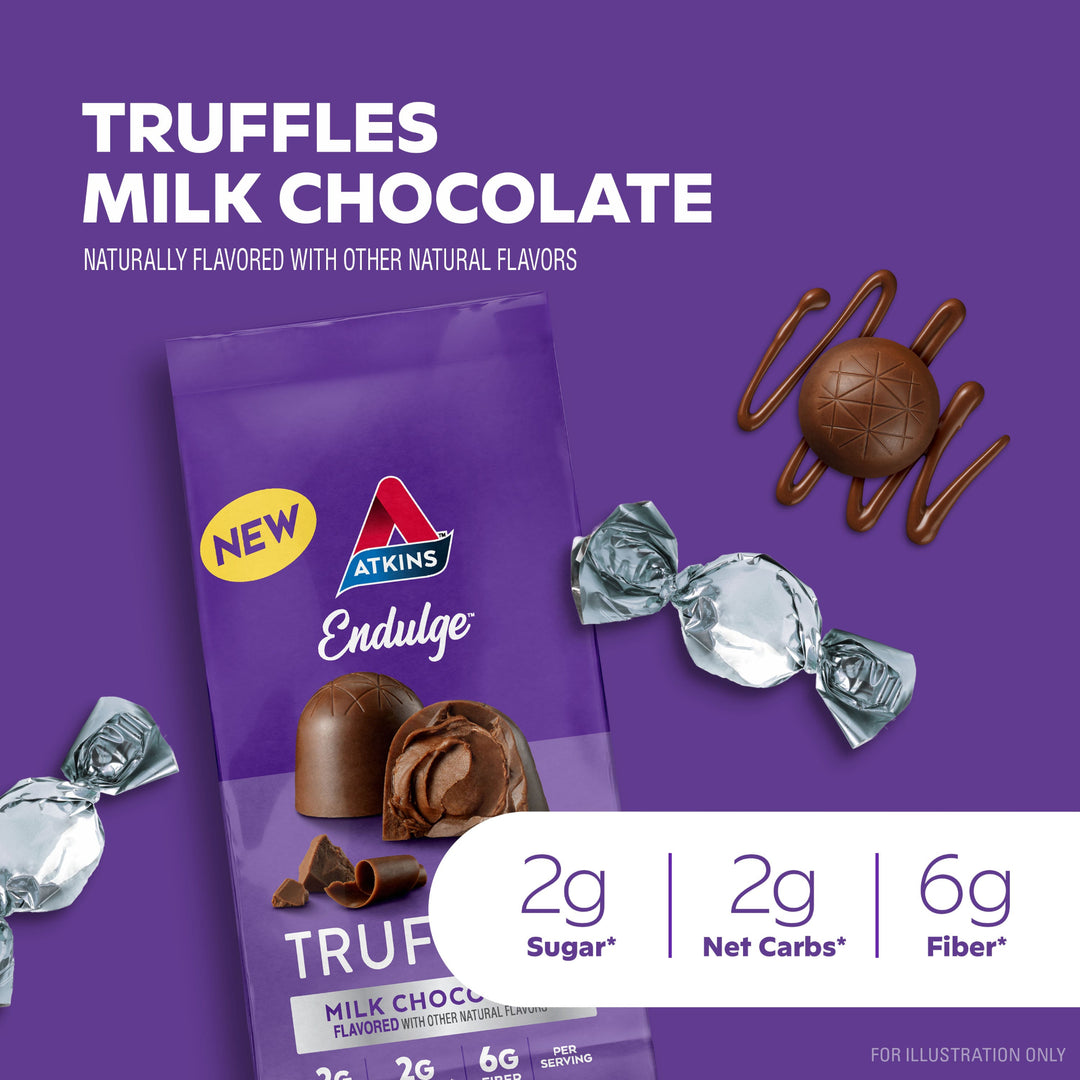 Endulge Low Carb Candy – Milk Chocolate Truffles 12-ct – Atkins