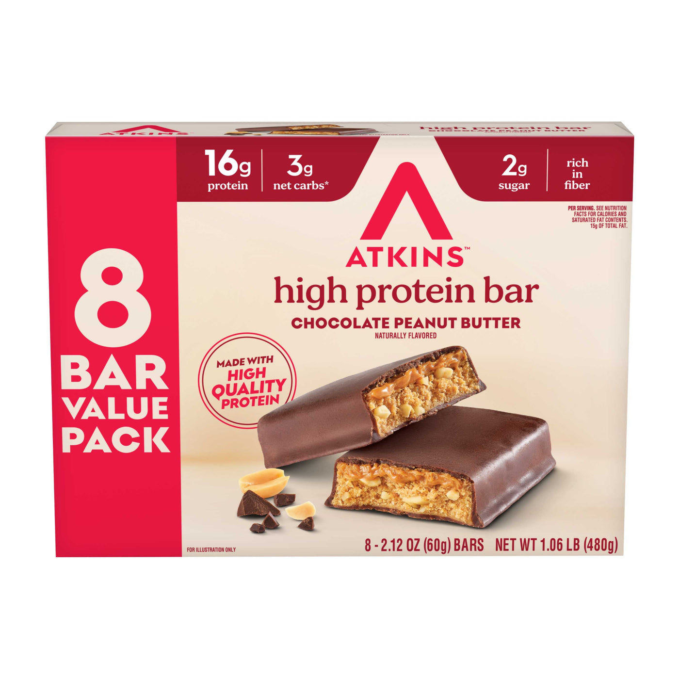 high protein chocolate peanut butter bar value pack