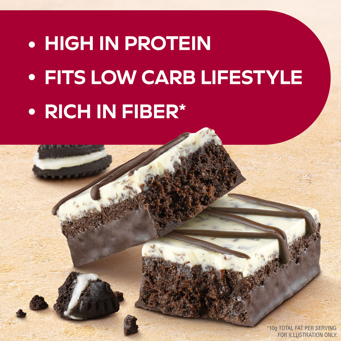 Creamy Cookie Crunch Bar-High in protein, fits low carb lifestyle, rich in fiber
