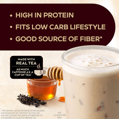Black Tea Honey Latte Protein Shake-High in protein, fits low carb lifestyle, rich in fiber