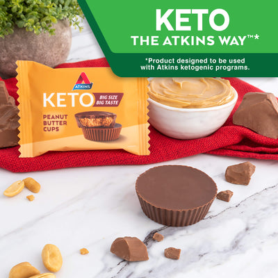 Peanut Butter Cups. Keto the Atkins Way* *Product designed to be used with Atkins ketogenic programs. 