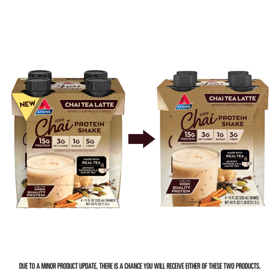 Chai Tea Iced Latte Shake - outdated vs updated packaging