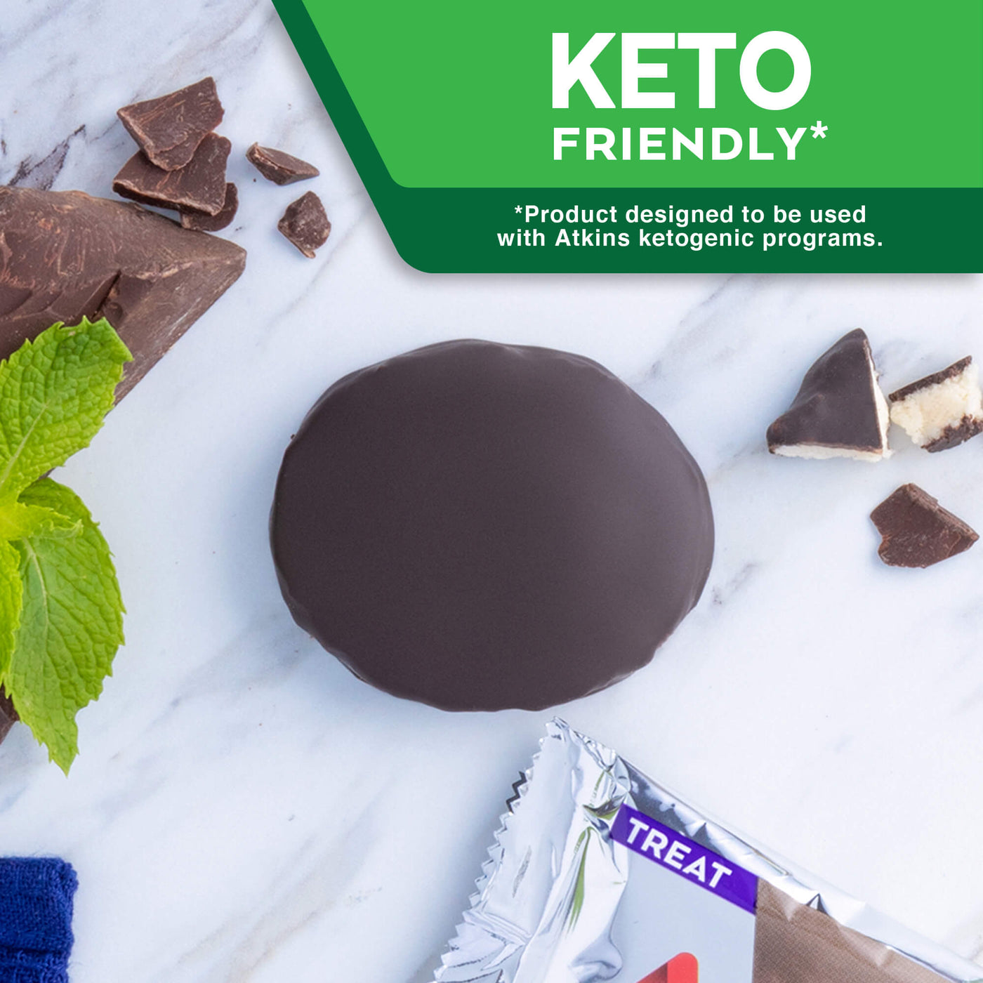 Endulge Dark Chocolate Peppermint Patties. Keto the Atkins Way* *Product designed to be used with Atkins ketogenic programs. 