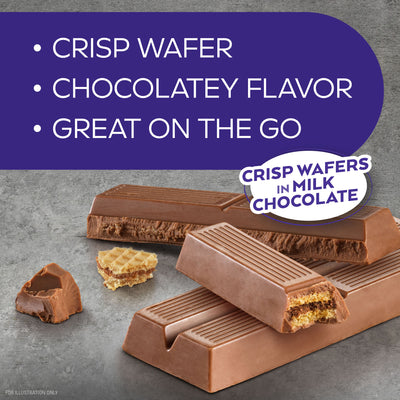 Crisp Wafer, Chocolatey Flavor, Great on the go-crisp wafers in milk chocolate