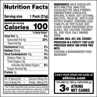 Endulge Chocolate Break Bar nutrition facts and ingredients