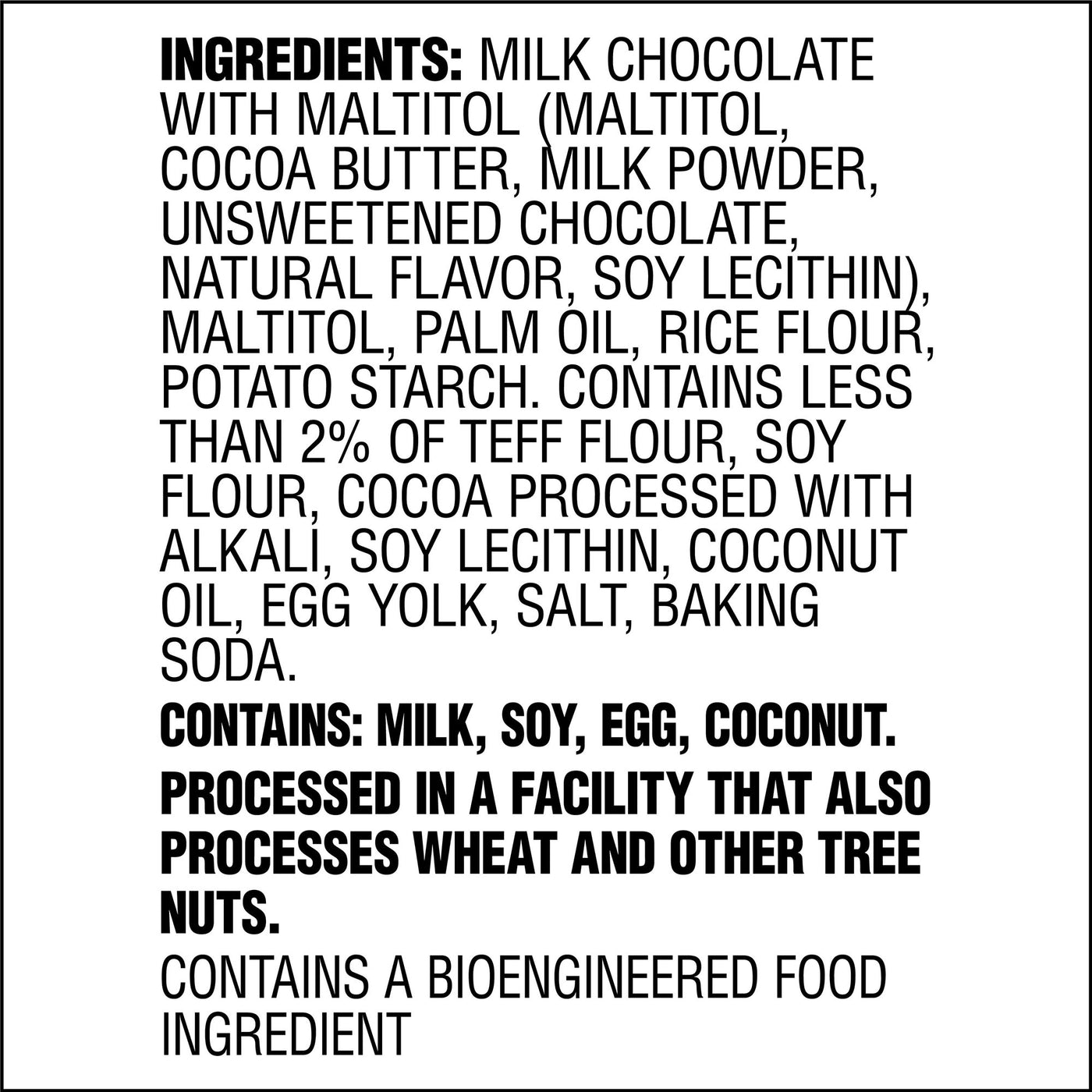 Endulge Chocolate Break Bar ingredients