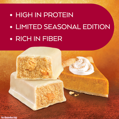 Pumpkin Pie Bar High in protein, limited seasonal edition and rich in fiber
