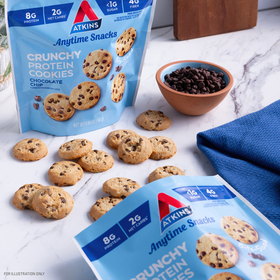 Chocolate Chip Bite-Sized Crunchy Protein Cookies – Atkins Online Store