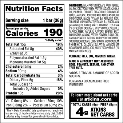 Lemon Crème Protein Wafer Crisps Nutrition Facts Panel