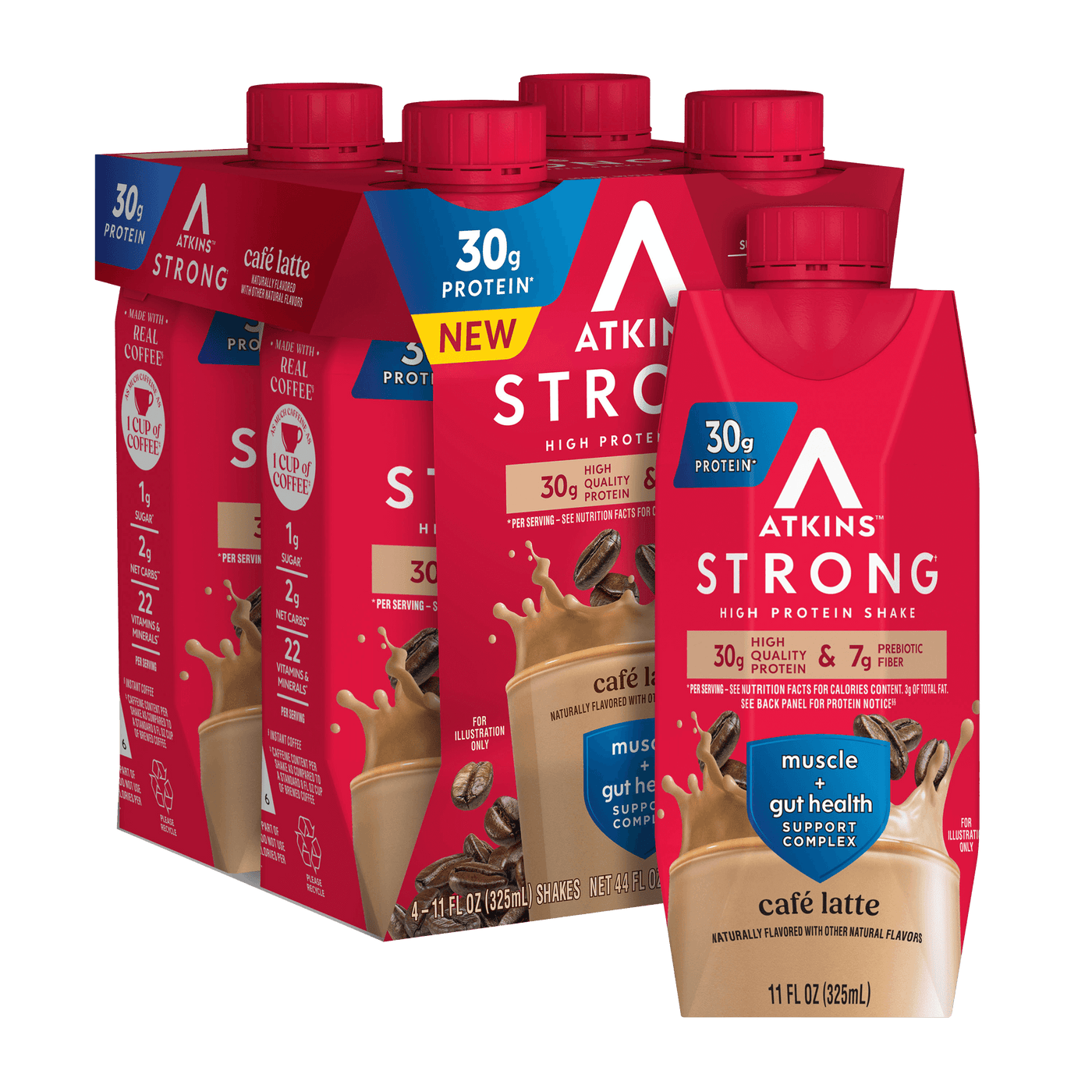 Strong Protein Atkins Strong Caffe Latte 30g Protein Shake – Atkins Online Store