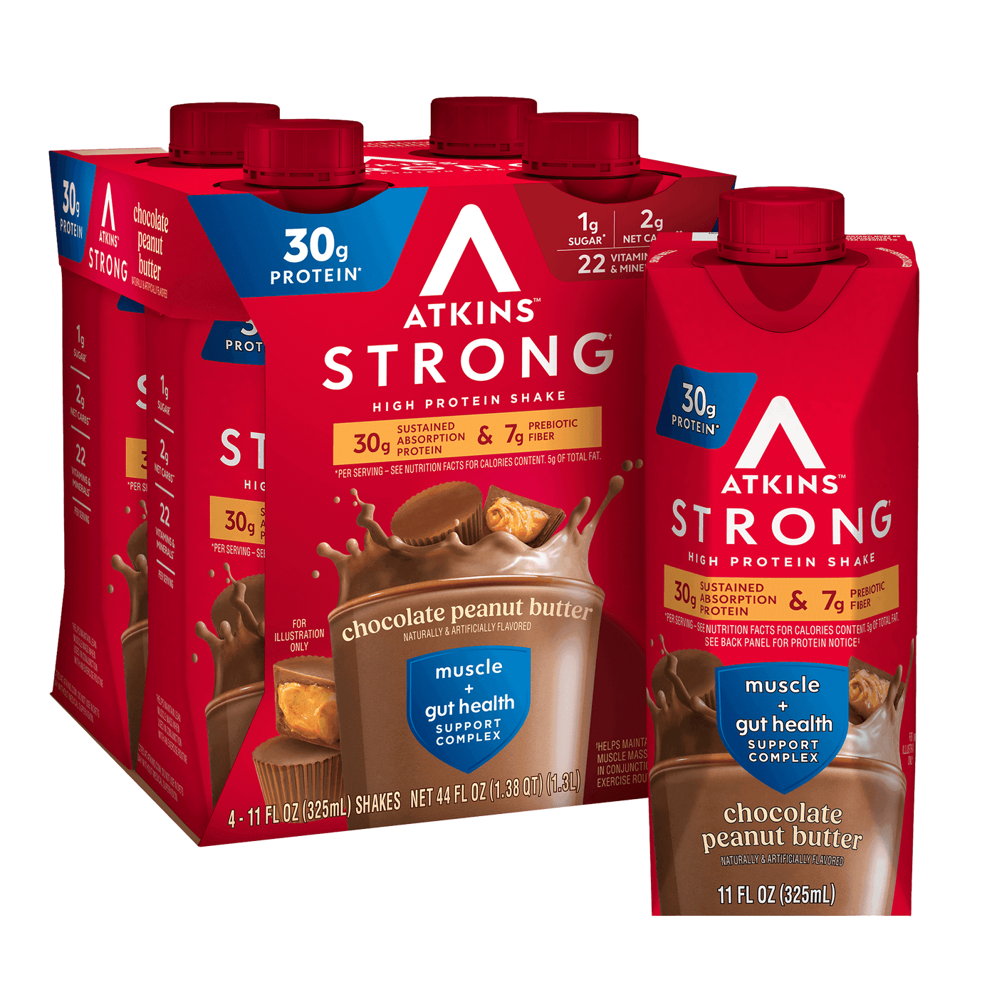 Atkins Strong Chocolate Peanut Butter 30g Protein Shake