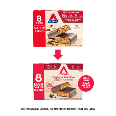 Chocolate Peanut Butter Bar Value Pack Old VS New packaging; Due to packaging updates, you may receive either of these two looks