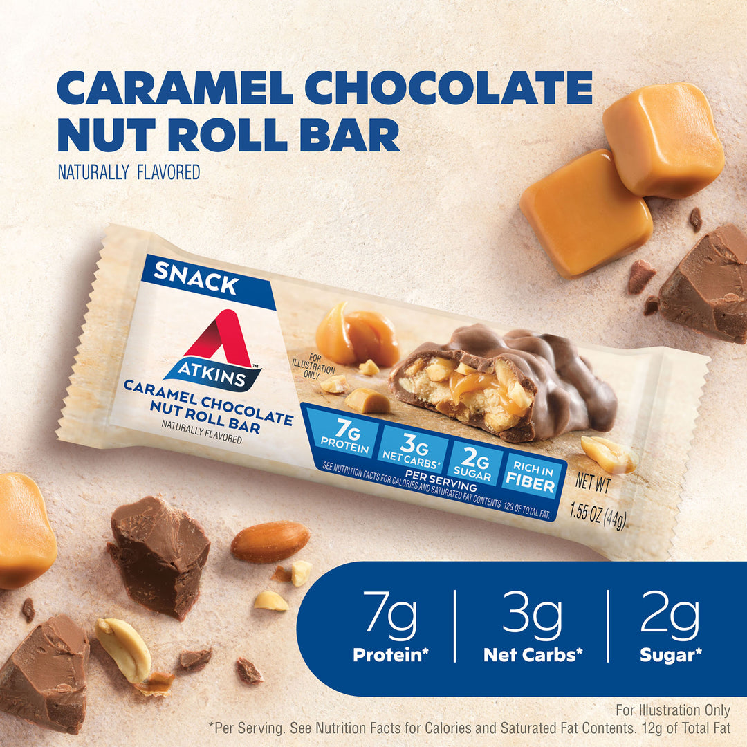 Caramel Chocolate Nut Roll Bar – Atkins Online Store