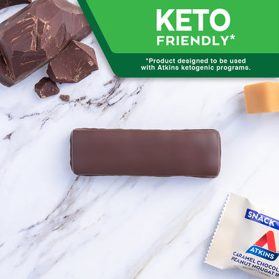 Caramel Chocolate Peanut Nougat Bar; Keto Friendly* *Product designed to be used with Atkins ketogenic programs.