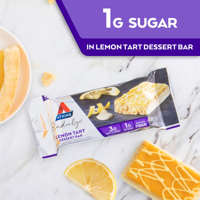 1g sugar in Endulge Lemon Tart Dessert Bar
