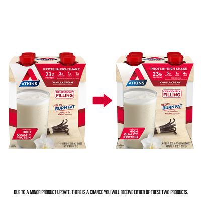 Vanilla Cream Shake - outdated vs updated packaging