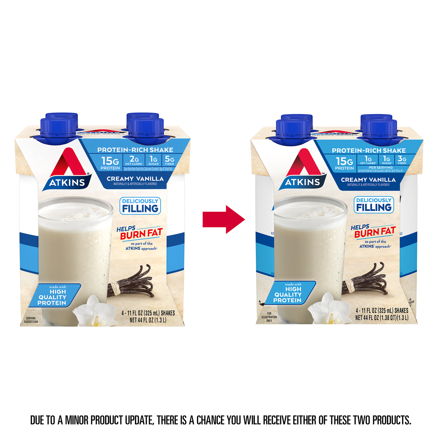 Creamy Vanilla Shake - outdated vs updated packaging