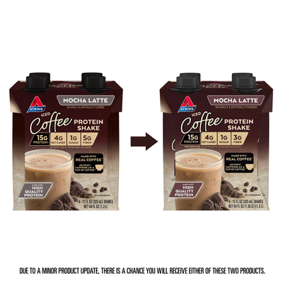 Mocha Latte Shake - outdated vs updated packaging