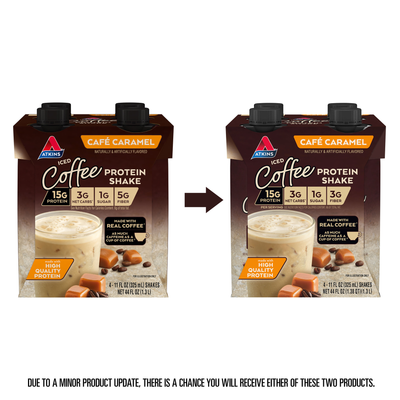 Café Caramel Shake- outdated vs updated packaging