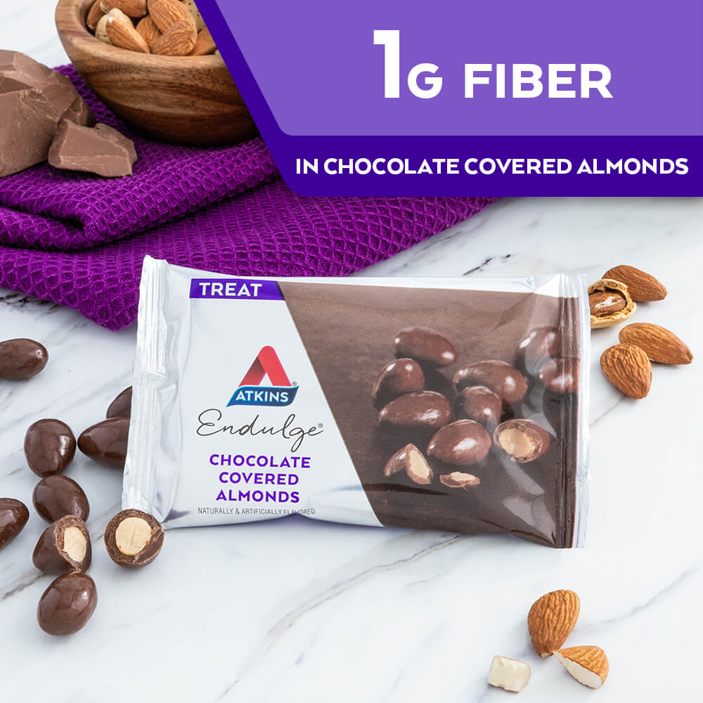 1G Fiber in Endulge Chocolate Covered Almonds