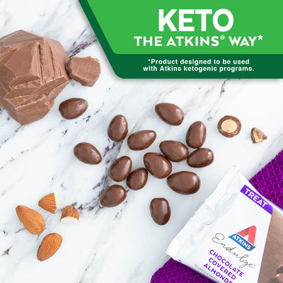Endulge Chocolate Covered Almonds. Keto the Atkins Way* *Product designed to be used with Atkins ketogenic programs. 