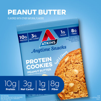 Peanut Butter flavored with other natural flavors 10g protein, 3g net carbs*, 1g sugar, 8g fiber