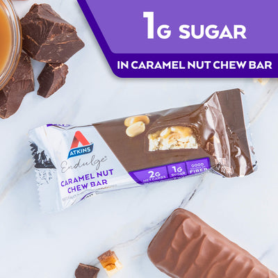 1G Sugar in Endulge Caramel Nut Chew Bar