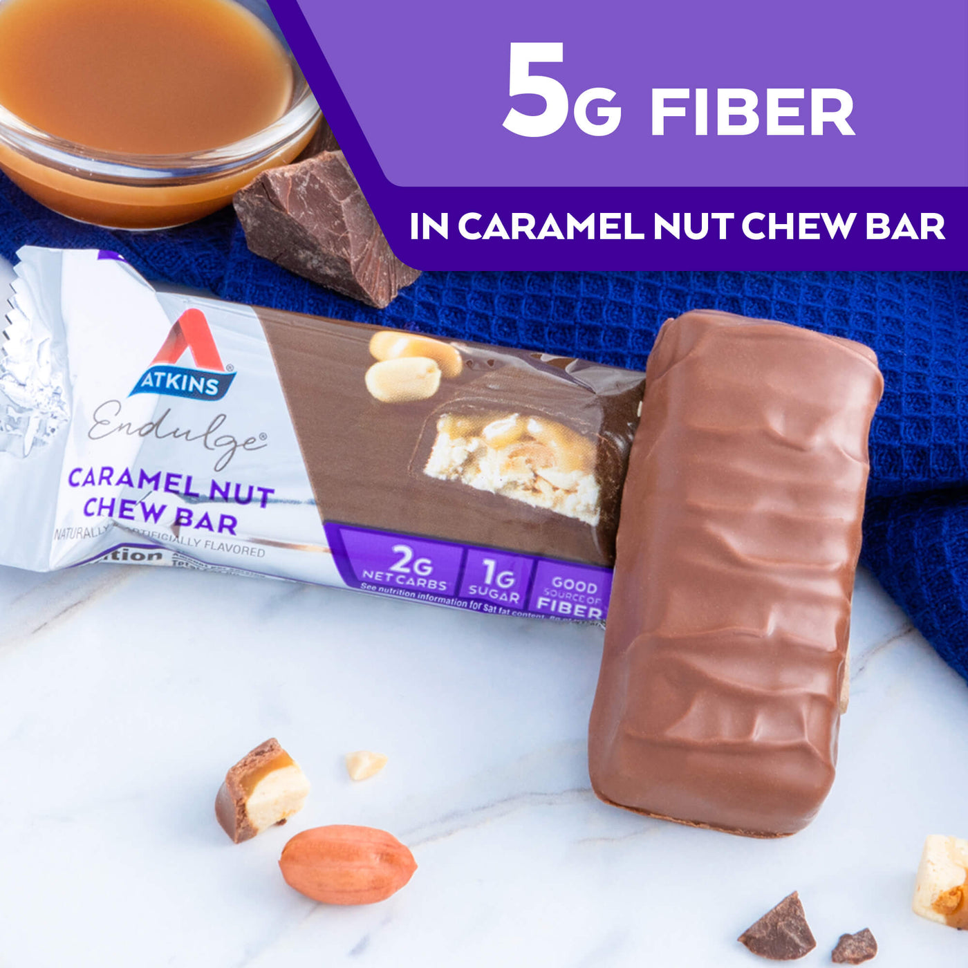 5G Fiber in Endulge Caramel Nut Chew Bar