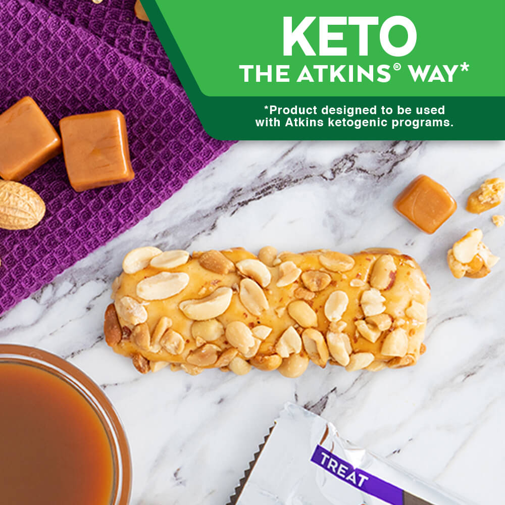 Endulge Peanut Caramel Cluster Bar.Keto the Atkins Way* *Product designed to be used with Atkins ketogenic programs.