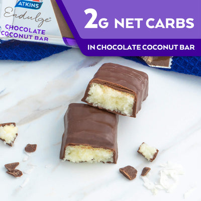 2G Net Carbs in Endulge Chocolate Coconut Bar
