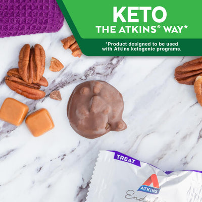Endulge Pecan Caramel Clusters. Keto the Atkins Way* *Product designed to be used with Atkins ketogenic programs.