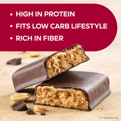 Chocolate Peanut Butter Bar; High in Protein, Fits low calories lifestyle, Rich in fiber