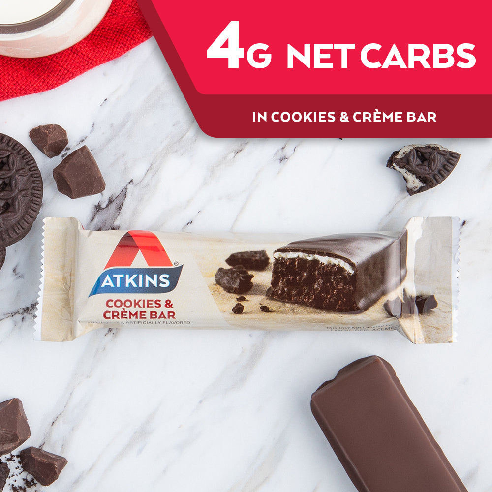 Cookies n' Creme Bar; 4G Net Carbs in Cookies n' Creme Bar