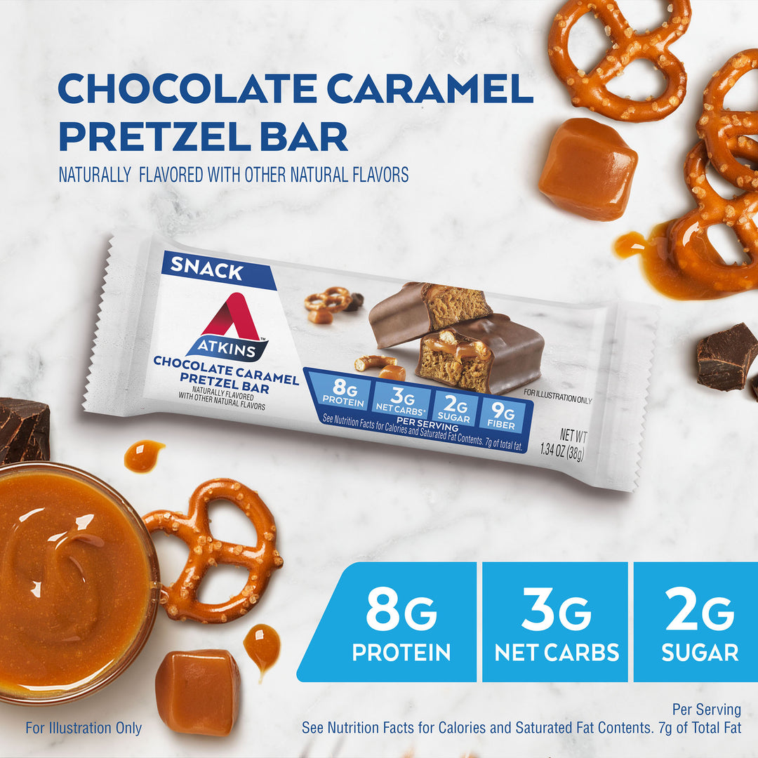 Chocolate Caramel Pretzel Bar – Atkins Online Store