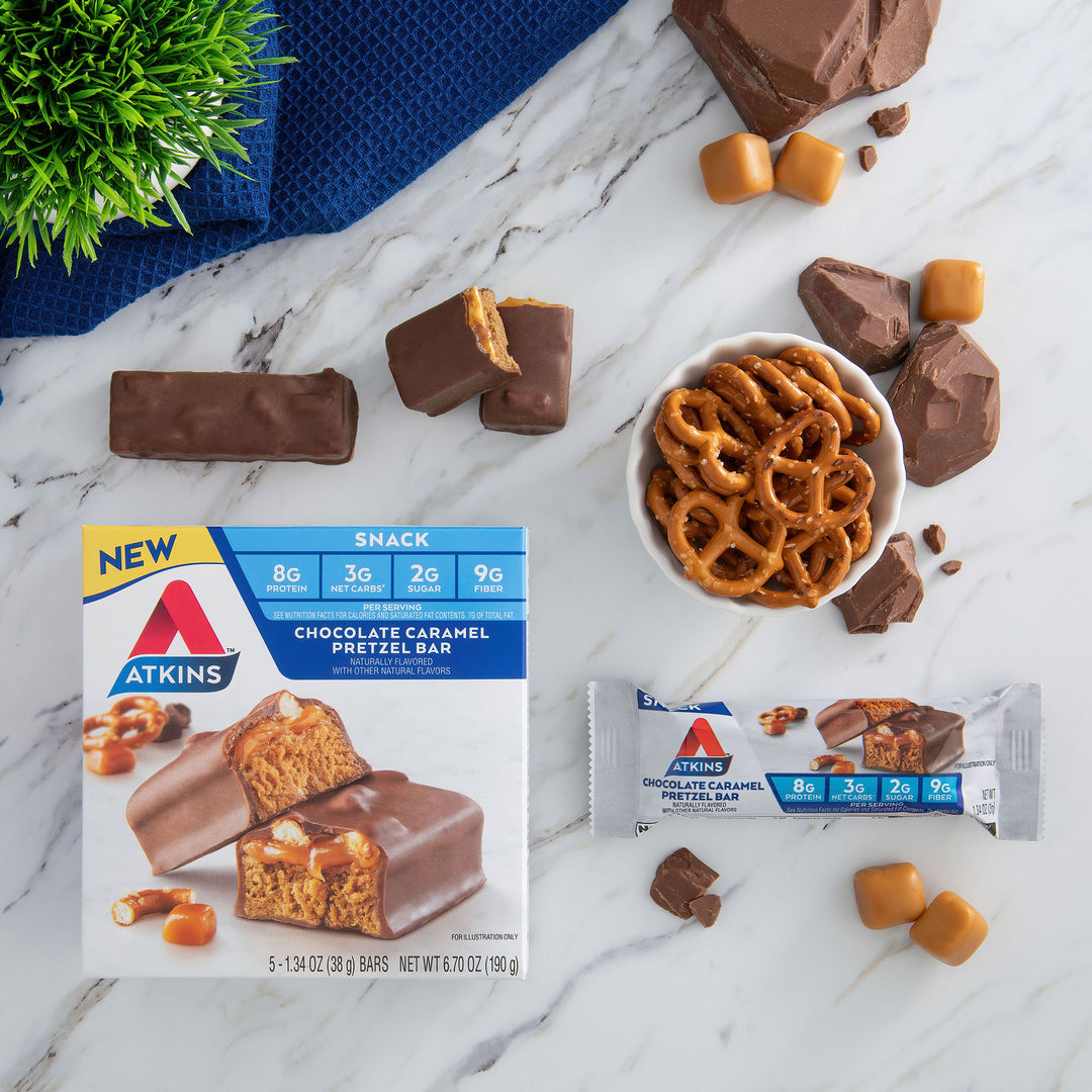 Chocolate Caramel Pretzel Bar – Atkins Online Store