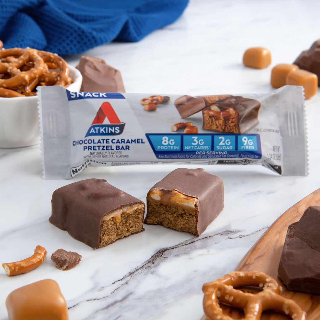 Chocolate Caramel Pretzel Bar – Atkins Online Store