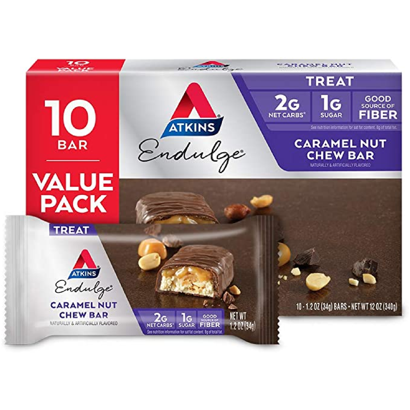 Endulge Caramel Nut Chew Bar Value Pack